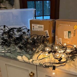 6 Strands Outdoor String Lights 25 Feet Globe LED Patio Lights